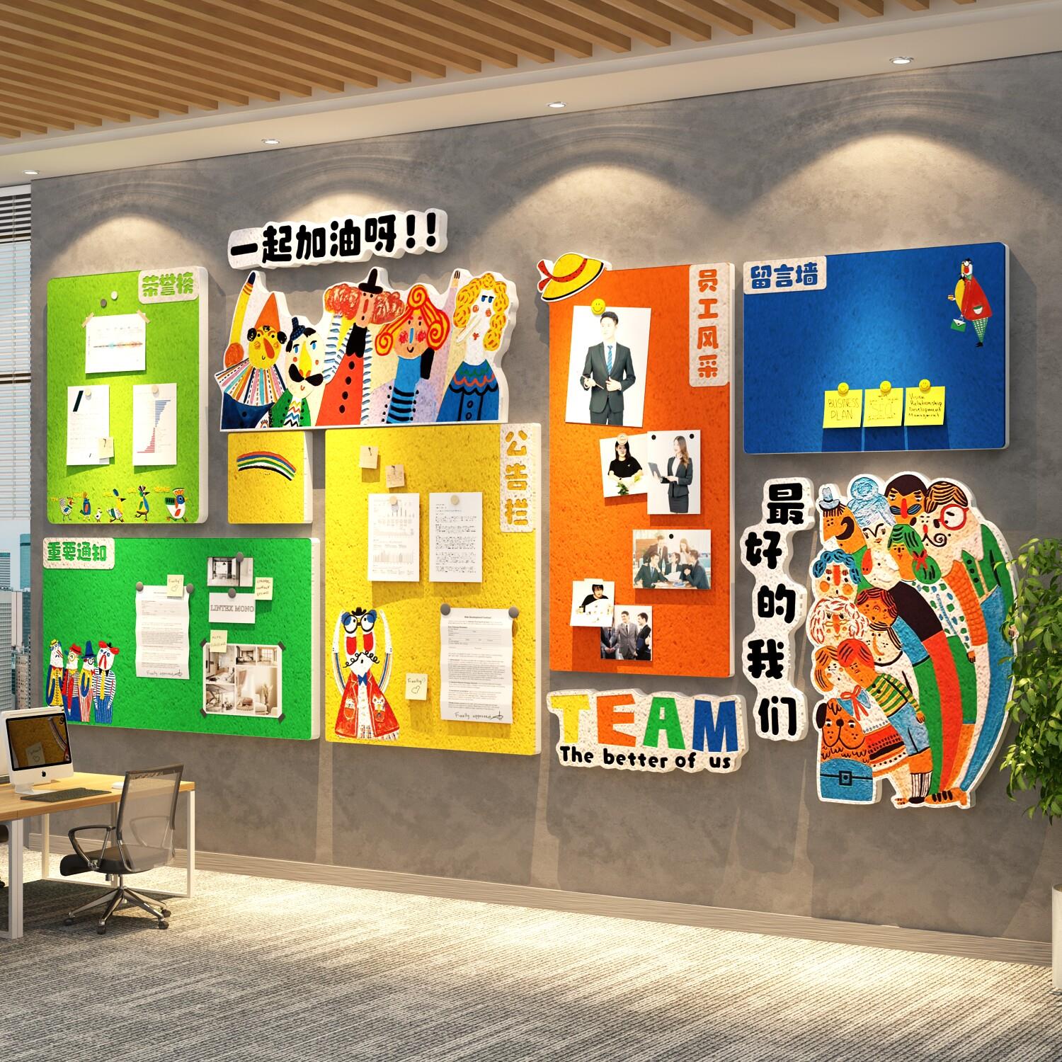 办公司室毛毡板照片墙面贴装饰医院科室护士站象展示告栏氛围布置