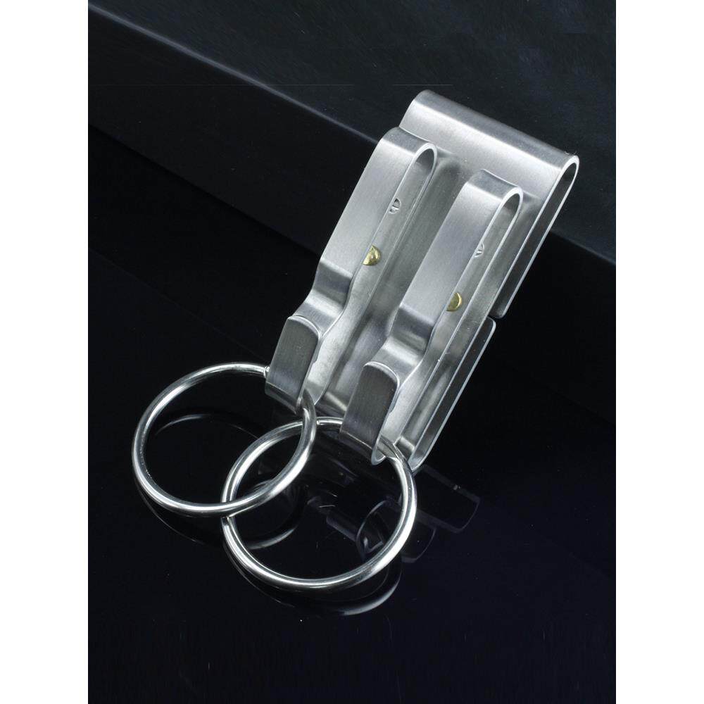 黄铜钥匙扣双排男士腰挂穿皮带双环钥匙扣锁匙扣穿腰带钥匙环汽车