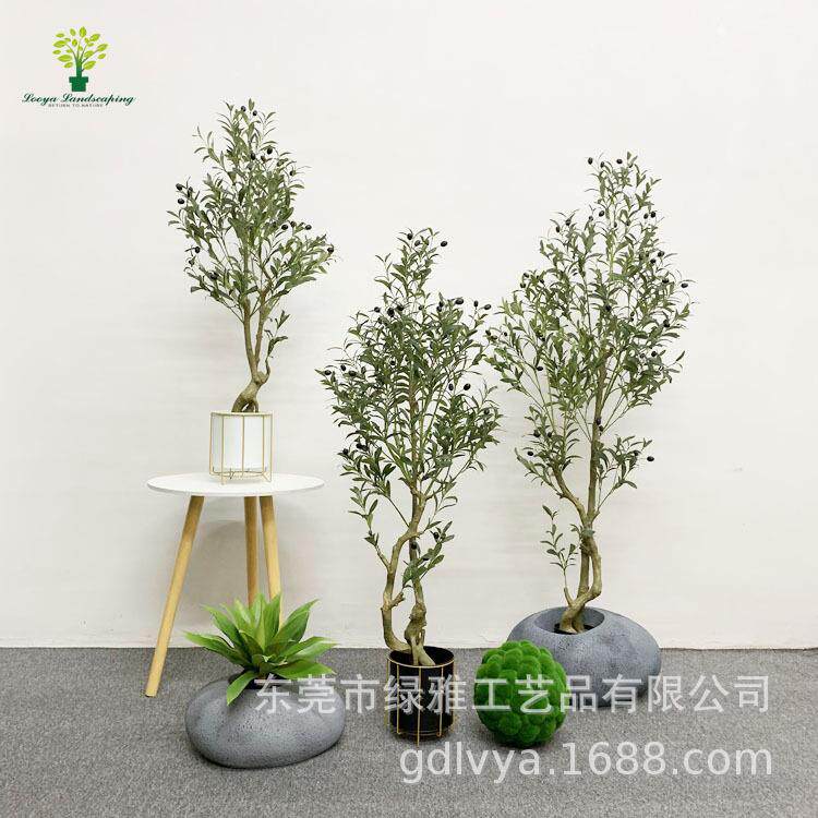 仿真橄树LYGLSX01造型榄独特北欧格室内家居办型公风室落地盆栽大