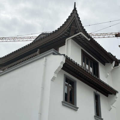 古建凉亭铝代木厂家游廊仿古铝代木构件中式合院铝合金茶壶档吊顶