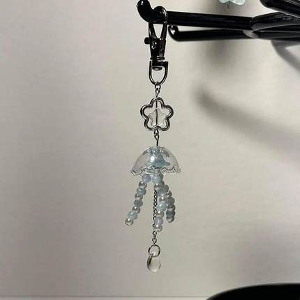 jellyfish phone charm ocean theme keychn