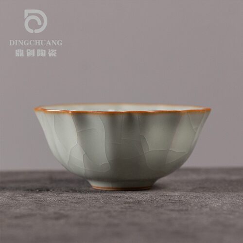 汝窑茶杯开片可养主人杯家用功夫喝茶个人杯茶具陶瓷品茗单杯