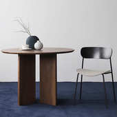 北欧设计师实木圆形餐桌家用小户型客厅餐桌日式 简约原木吃饭圆桌