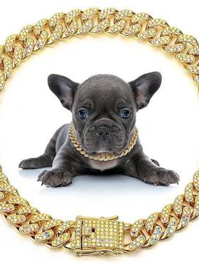 股本链狗狗大金链子宠物狗项链装饰品小中大型犬恶霸犬金项链