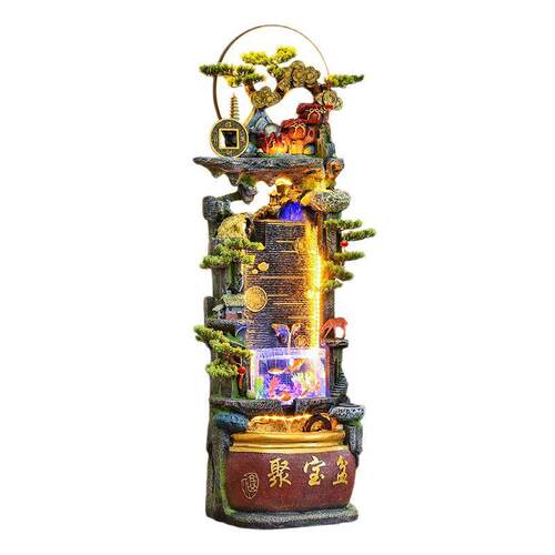 假山流水喷泉摆件循环水幕墙玄关屏风客厅办公室装饰开业招财鱼缸