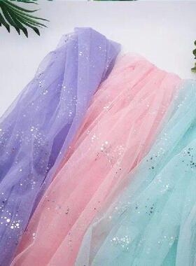 Solid color 100x160cm Soft Shiny Sequins Tulle Fabric