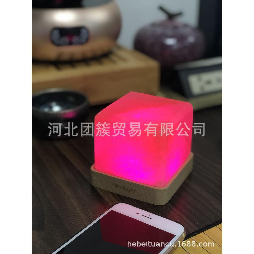 玫瑰盐石 盐灯亚马逊热销品 插电小夜灯装饰灯充电压力开关盐灯