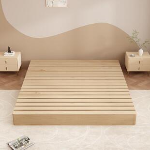 L8T简约简榻榻米落地床日式矮床实木排骨架床头床架101地约台床米