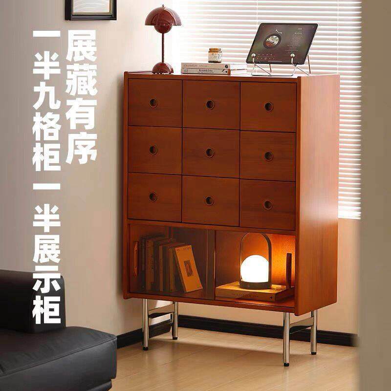 简约现代实木餐边柜靠墙展示柜收纳柜储物柜抽屉置物立电视边柜子