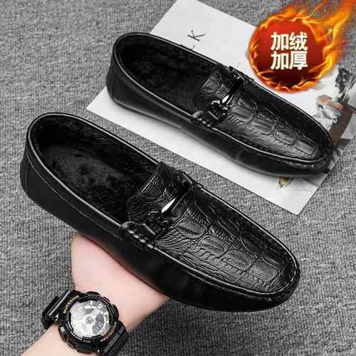 正品豆豆鞋套男潮士鞋冬季棉鞋男款韩版流休闲鞋男百搭脚驾车懒人