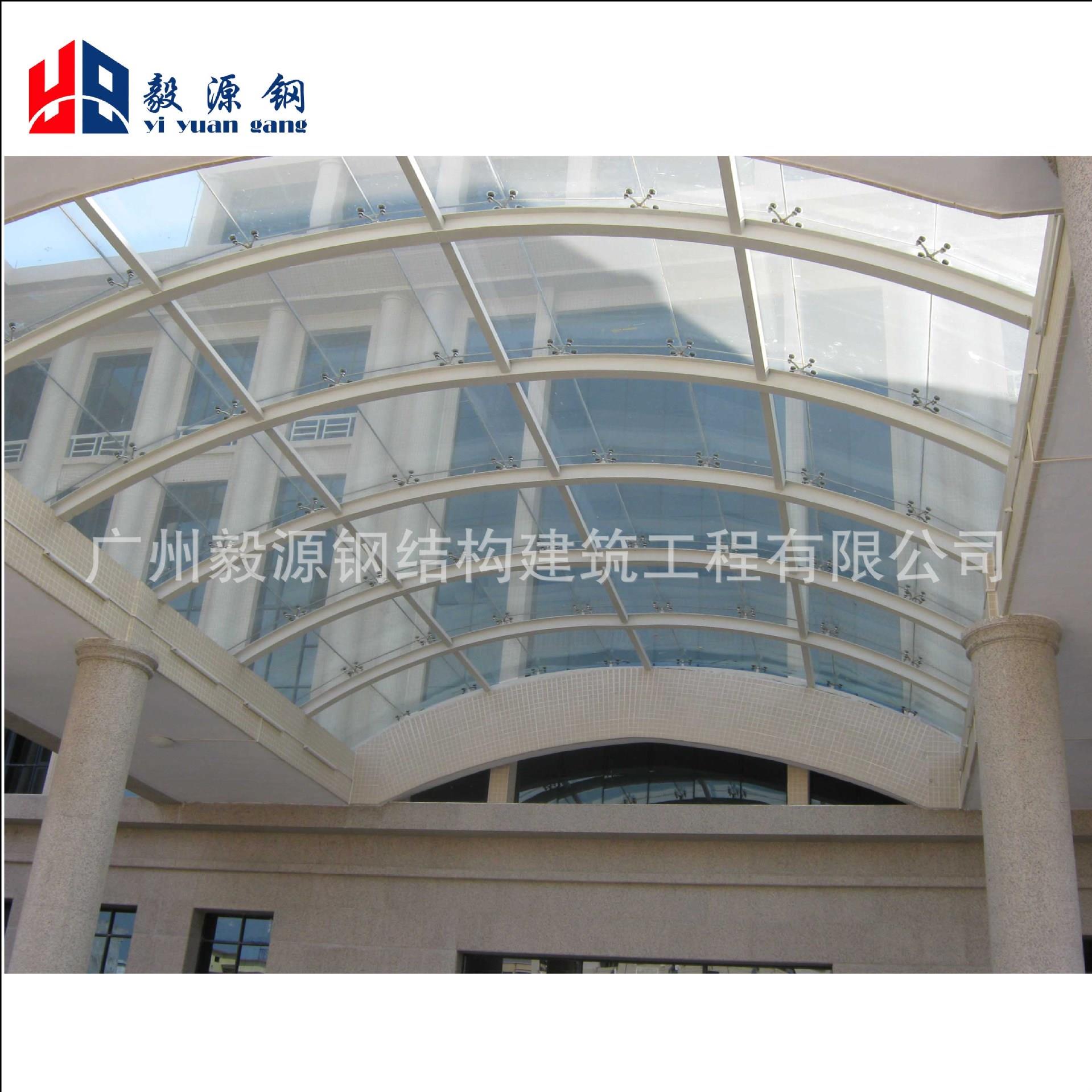 广东钢结构雨棚门头玻璃雨棚户外遮阳停车棚设计来图报价安装