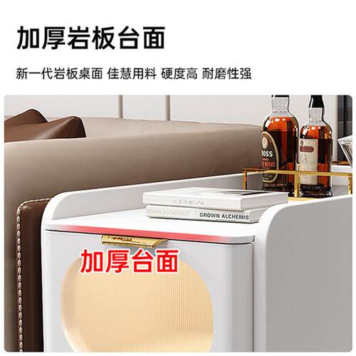 Fls发边几柜轻奢网红小沙几AcGXQcYz侧茶边柜缝岩板高挡夹客厅沙