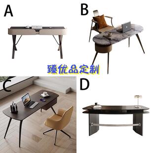现代轻奢实木书桌家用书房卧室房间诧寂风简约高端书台大板办公桌