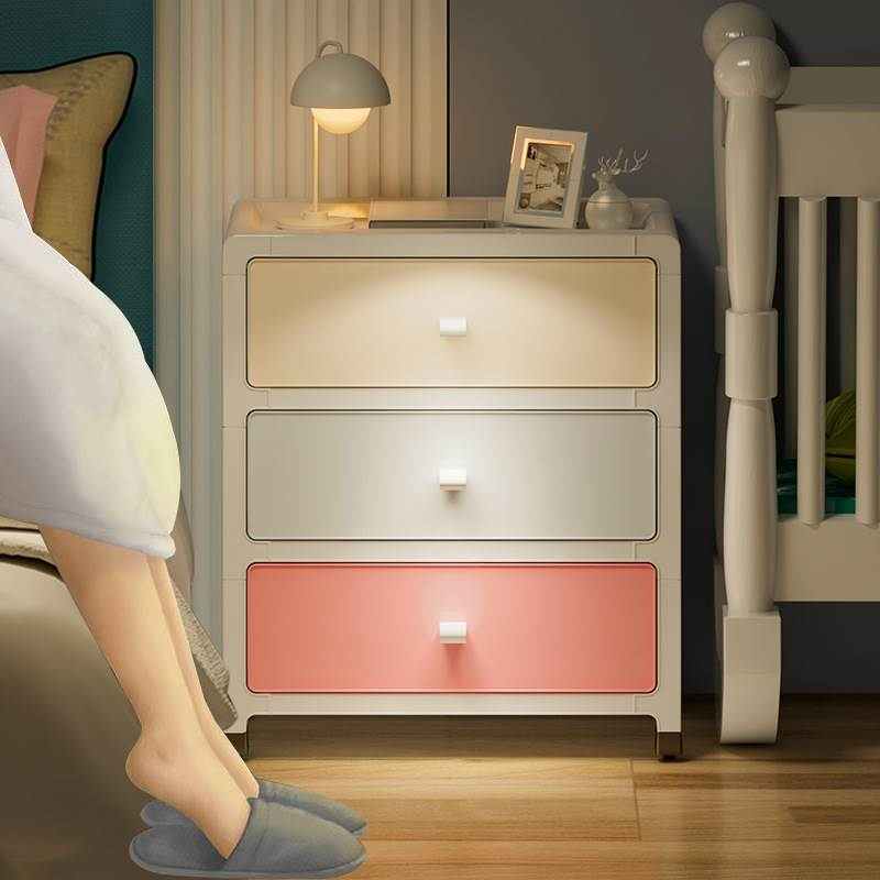 床头柜抽屉式收纳柜卧室儿童衣柜家用简约现代多层置物架储物柜子