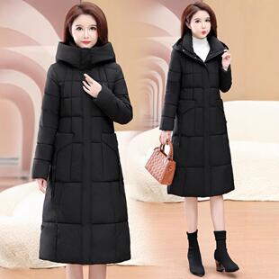 官方品99-821新款羽绒服女中长款气厚质鸭正绒修身瘦加连帽显外套