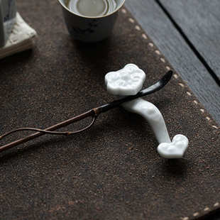 弥言陶瓷笔架创意如意笔托架文房四宝书法摆件镇纸小摆件茶道配件