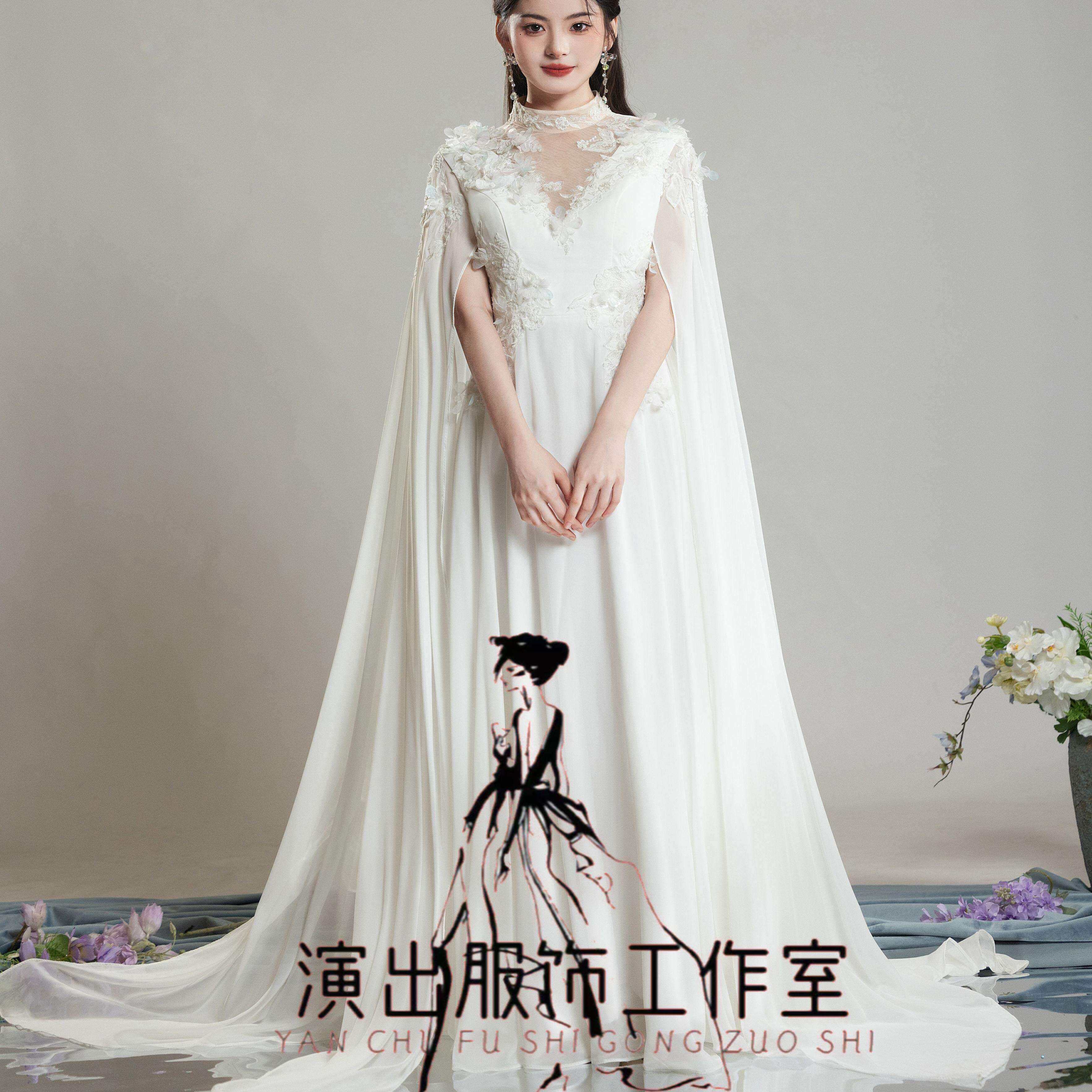 新款古筝演出服女中国风古典长裙艺考生表演民乐独奏舞台独唱礼服