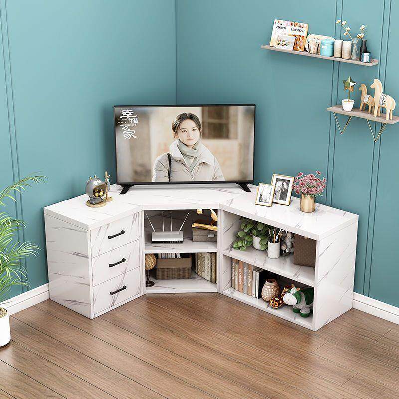 转角电视柜组合角柜卧室简约墙角柜三角形简易矮柜落地柜客厅边柜