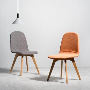 H&T北欧椅子成人靠背实木餐椅现代简约休闲家用书桌凳子四色可选