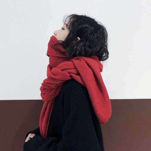 50*200cm Thick Warm Scarf For Women Pure Color Ladies Imitat