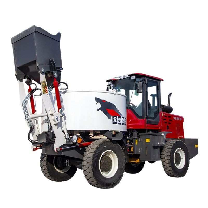 众合鲁东机械厂家供应3000型铲车式平口朝天锅水泥自动上料搅拌车