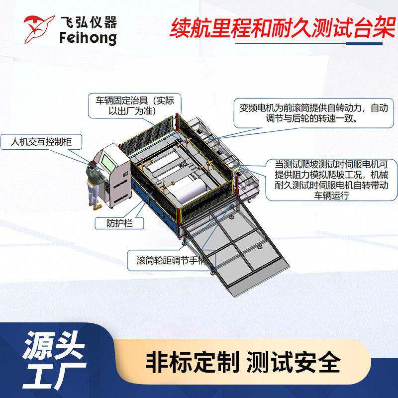 电动花园作业推车续航里程和耐久测试机电动露营车爬坡测试试验机