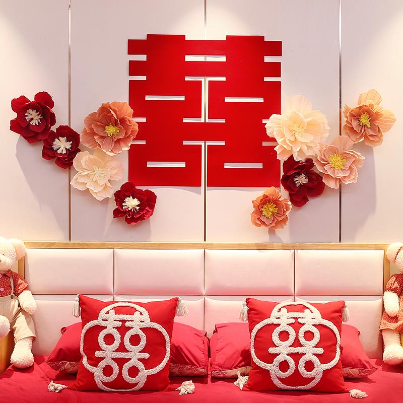 男方主卧装饰结婚主婚房布置新婚房间墙壁墙上结果新房一套主卧用