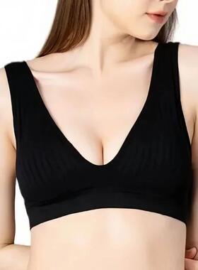 Seamless Bras For Women Sports Ribbed Bra Deep V Female Nonw