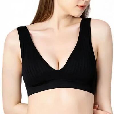 Seamless Bras For Women Sports Ribbed Bra Deep V Female Nonw