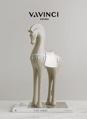 梵其美式轻奢木马雕塑艺术摆设简约北欧客厅玄关办公室桌面装饰品