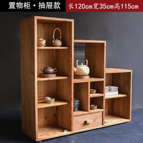 正品中式茶水柜几实木老榆木餐边客厅茶边台水桶新柜子柜多功能置