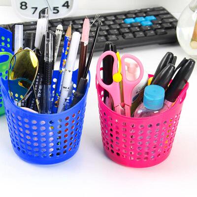 Mini Portable Desktop Organizer Box with Circle Mesh Design,