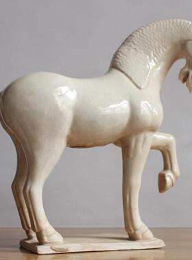 高性能古董唐三财艺术品陶瓷马饰品古董收藏软装饰覆古老野马腿马