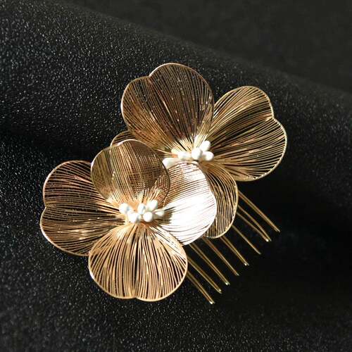 Bride Wedding Hair Combs Gold/Silver Color Alloy Flower Hair