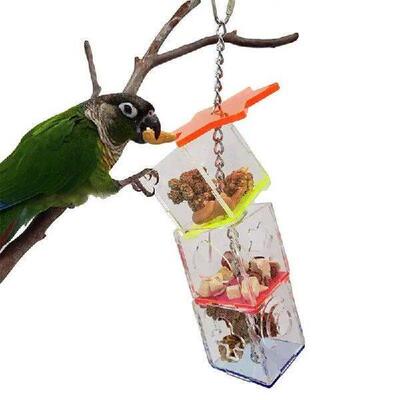 3 Layer Parrot Hanging Chewing Feeding Toy Bird Feeding
