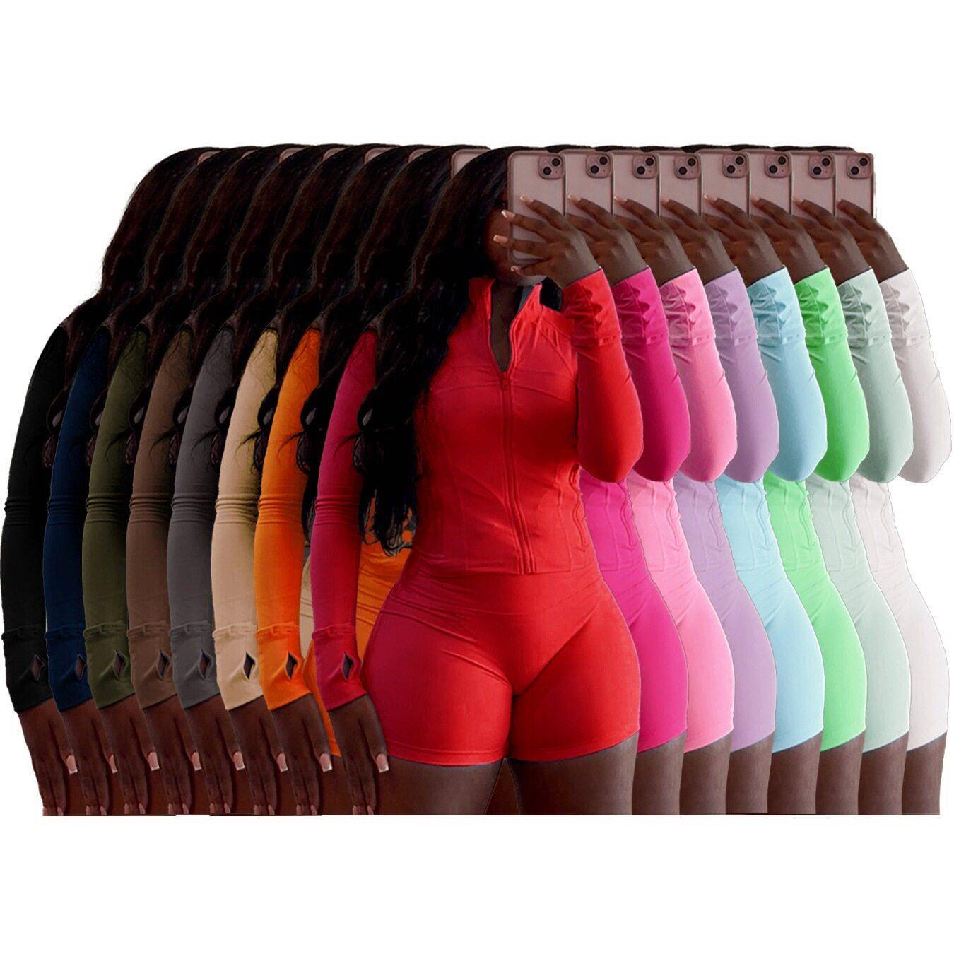 Breathable Elasticity Gym Set Womens 2 Piece Workout Set