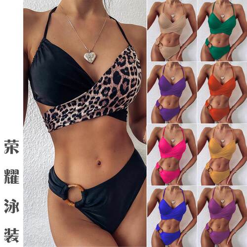 Swimsuit, women's swimsuit, wrap around bikini, split