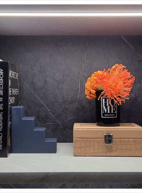 样板间简约家居软装饰品客厅玄关仿真花道具几何摆件组合ZH2610