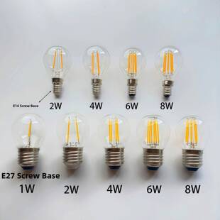 led覆古球泡灯爱迪生覆古1w4w8w小球泡G45节能室内e27e14螺口灯泡