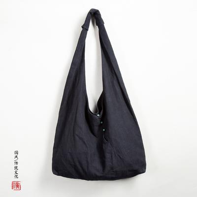 特价中国风盘扣乾坤袋单肩挎包中式男女修行大布袋亚麻帆布僧包禅