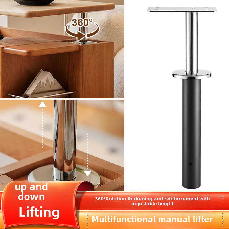 多功能升降台可旋转台式推式气动可调立柱咖啡桌可调支架桌可调杆