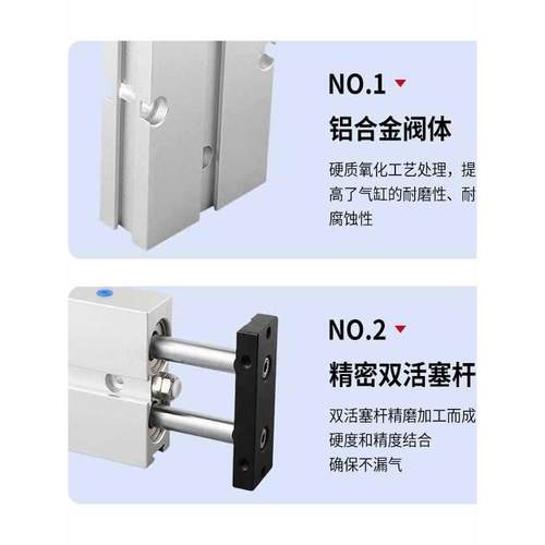 TDA双轴气双杆缸小型气5动TN10/6/210/25/32*15X20X25X4无品牌/0X