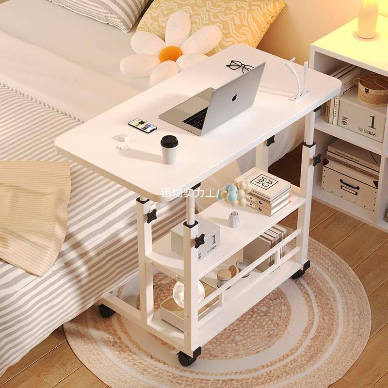 卧室家用学生书桌简易升降宿舍懒人电脑桌床边桌可移动简约小桌子