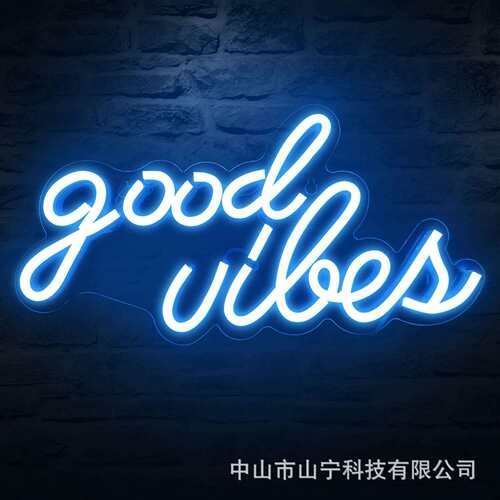 亚马逊Temu外贸跨境工厂直发good vibes装饰灯霓虹灯标品热销