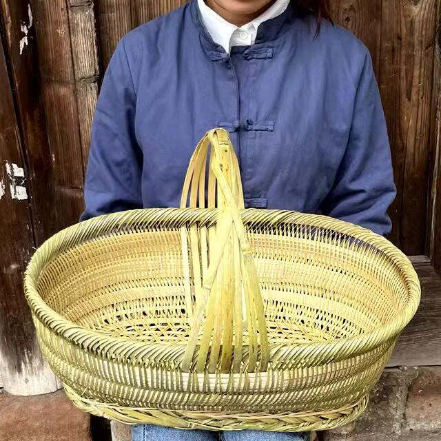 手工竹编织品 竹篮子家用菜篮日式餐具手提篮 粽子水果鸡蛋礼盒篮