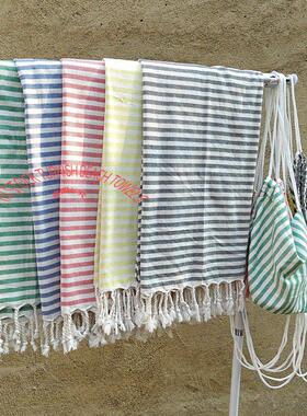 180*100沙滩毯Turkish Beach Towel with Bag Quick Dry Stripes