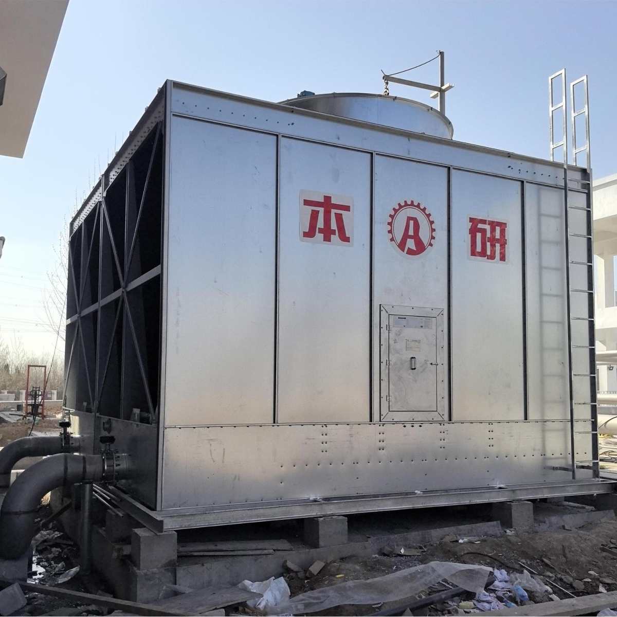 全钢横流冷却塔 开式逆流冷却水塔 运行稳定恒压供水 挤出机专用