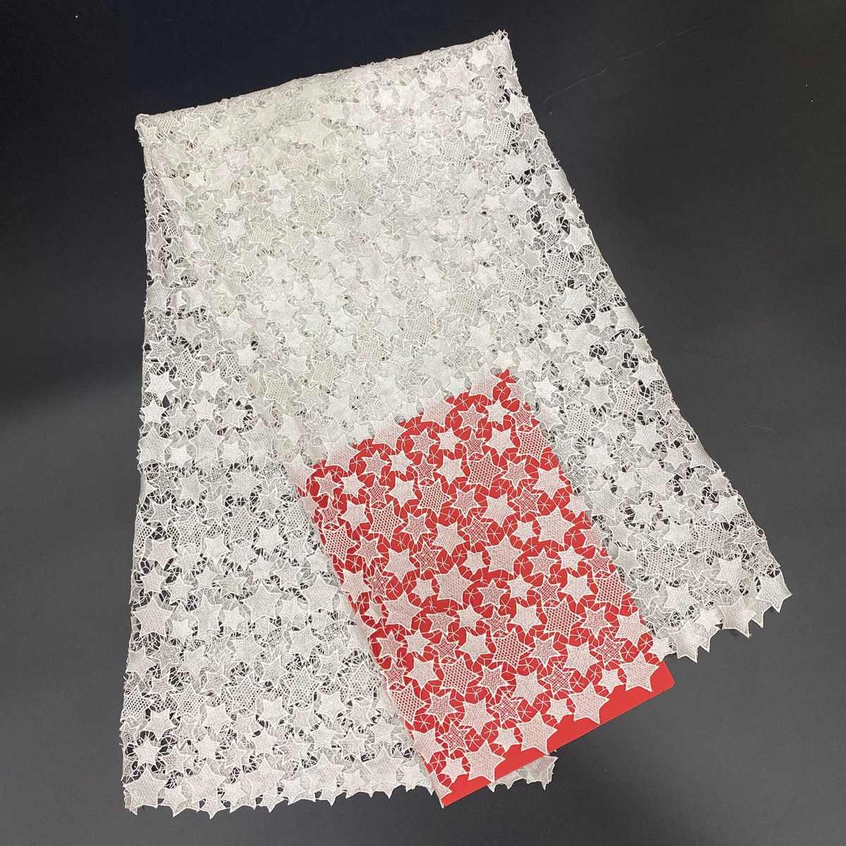 星星满幅花边辅料女装窗帘配饰电脑刺绣涤纶丝镂空 蕾丝水溶花边