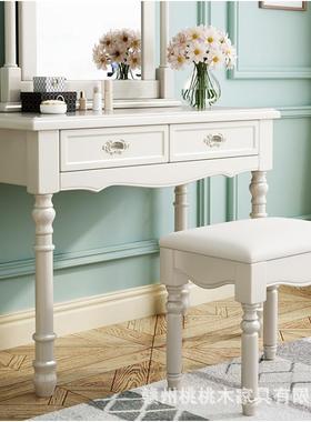 美FTM乡村木梳妆台卧室白色公主化式妆台桌实包邮包安装收书纳