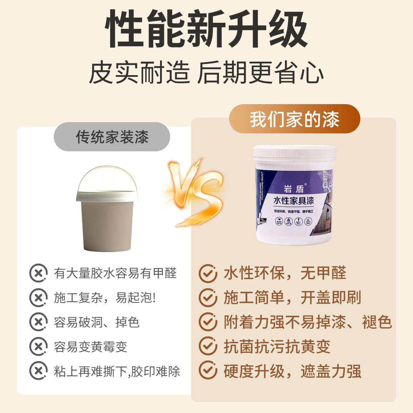 水性漆器漆免打磨木家具木器翻新高遮门盖耐磨木自刷改色喷漆